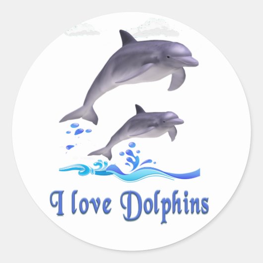 Dolfijnenliefde Ronde Sticker (Voorkant)