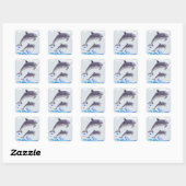 Dolfijnenliefde Vierkante Sticker (Vel)