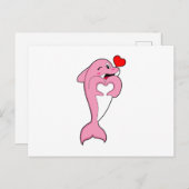 Dolfijnenliefdeshart Briefkaart (Voorkant / Achterkant)