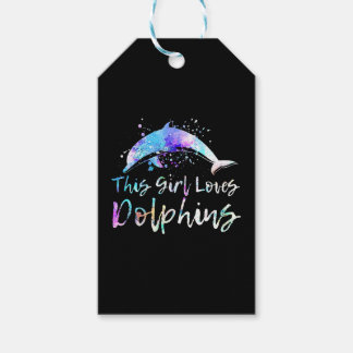 dolfijnenliefhebber dit meisje houdt van dolfijnen cadeaulabel