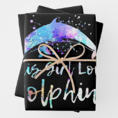 dolfijnenliefhebber dit meisje houdt van dolfijnen inpakpapier vel (In situ)