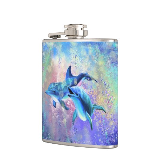 Dolfijnenpaar Flask Heupfles (Links)
