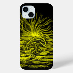 Dolfijnenpaar in de zon iPhone 15 mini hoesje