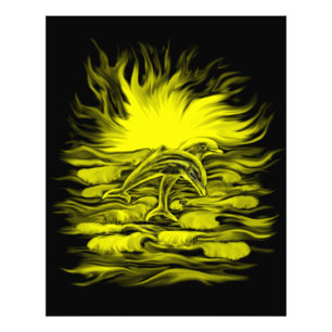 Dolfijnenpaar in de zon foto afdruk