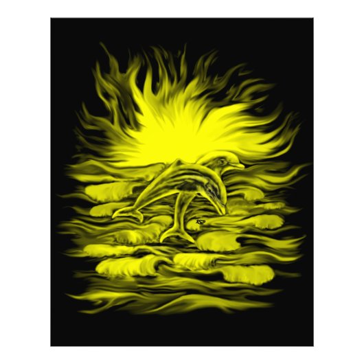 Dolfijnenpaar in de zon foto afdruk (Voorkant)