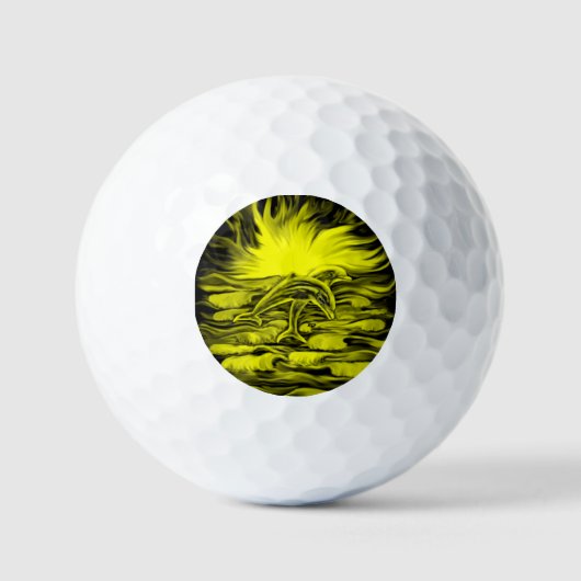 Dolfijnenpaar in de zon golfballen (Voorkant)