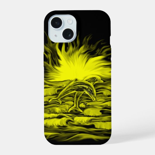 Dolfijnenpaar in de zon iPhone 15 case (Achterkant)