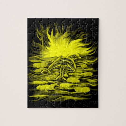 Dolfijnenpaar in de zon legpuzzel (Verticaal)