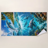 Dolfijnenparadijs Strandhanddoek Strandlaken (Voorkant)