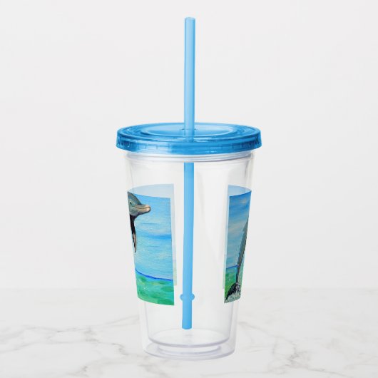Dolfijnenschilderen Acryl Drinkbeker (Rechts)