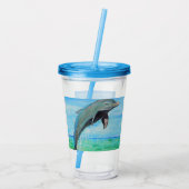 Dolfijnenschilderen Acryl Drinkbeker (Achterkant)