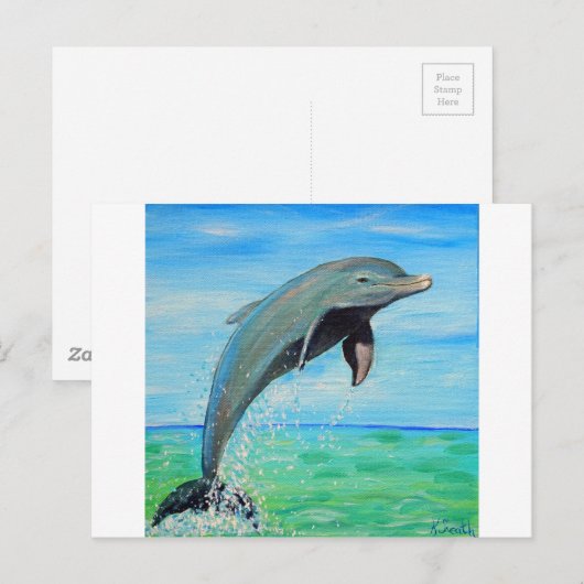 Dolfijnenschilderen Briefkaart (Voorkant / Achterkant)