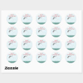 Dolfijnenspringen voor vreugde gepersonaliseerd ronde sticker (Vel)