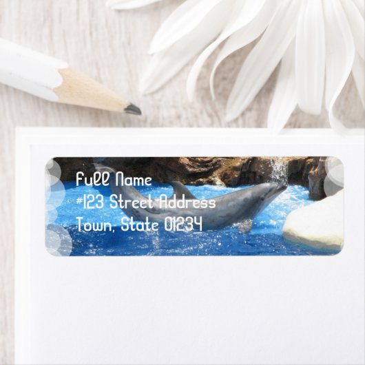 Dolfijnentrucs Retouradreslabel Etiket (Insitu)