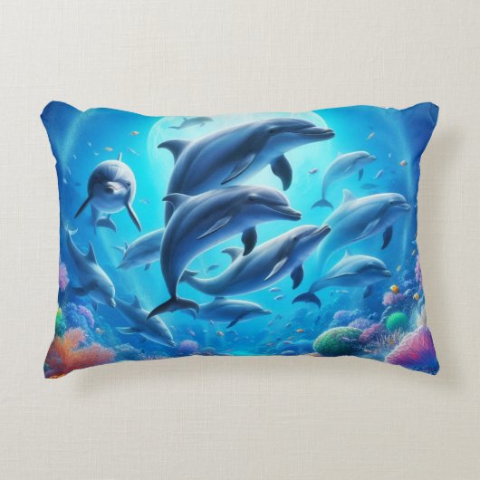 dolfijnentuin accent kussen (Voorkant)
