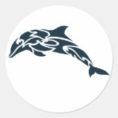 Dolfijnenvelopzegel Ronde Sticker (Voorkant)