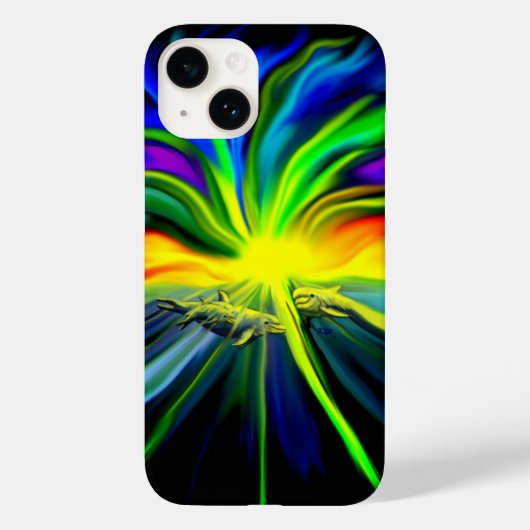 Dolfijnfamilie in de zon Case-Mate iPhone case (Achterkant)