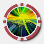 Dolfijnfamilie in de zon poker chips (Voorkant)