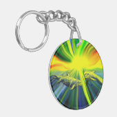 Dolfijnfamilie in de zon sleutelhanger (Voorkant Links)