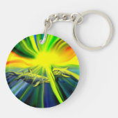 Dolfijnfamilie in de zon sleutelhanger (Achterkant)