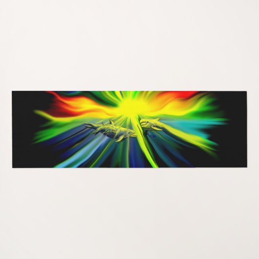 Dolfijnfamilie in de zon yogamat (Achterkant (horizontaal))