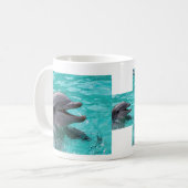 Dolfijnkop in aquamarinewater koffiemok (Voorkant links)