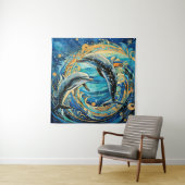 Dolfijnkunst Wandkleed (In situ)