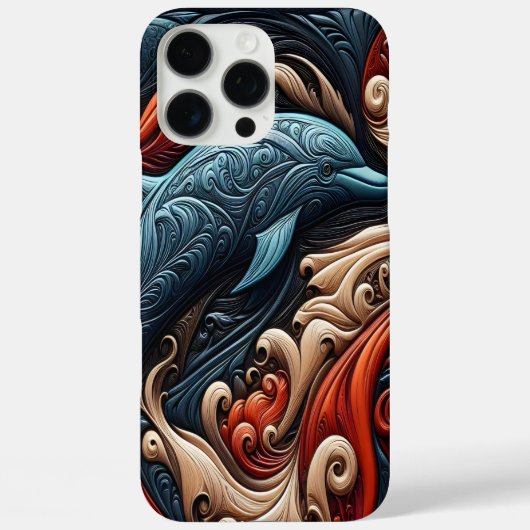 Dolfijnkunstwerk geïnspireerd door de oceaan Case-Mate iPhone case (Achterkant)