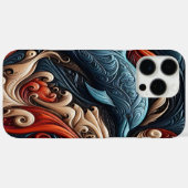 Dolfijnkunstwerk geïnspireerd door de oceaan Case-Mate iPhone case (Achterkant (horizontaal))