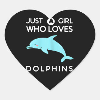 dolfijnliefhebber gewoon een meisje dat van dolfij hart sticker
