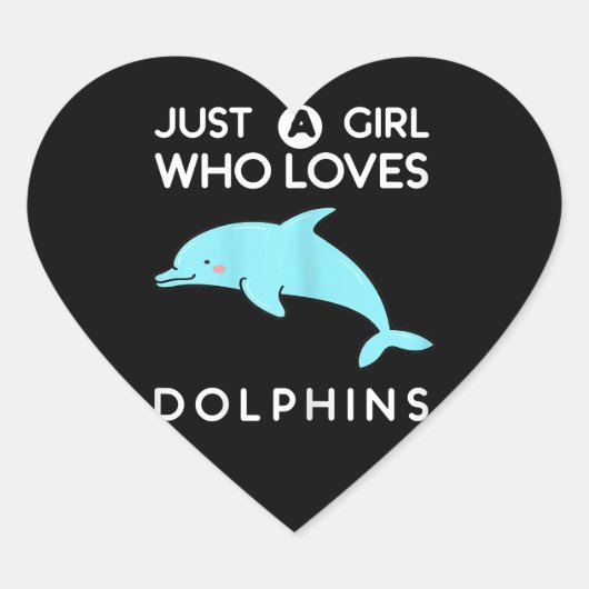 dolfijnliefhebber gewoon een meisje dat van dolfij hart sticker (Voorkant)