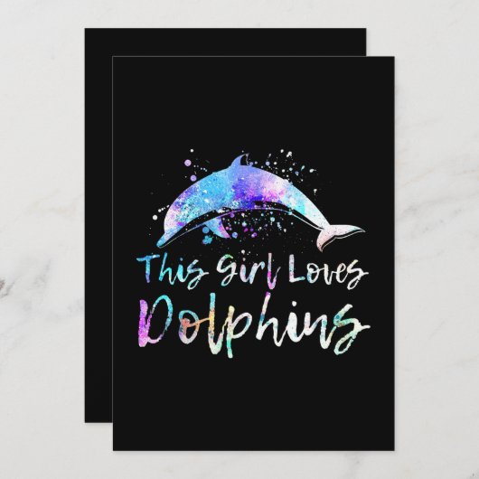 dolfijnliefhebbers cadeau| dit meisje houdt van do bedankkaart (Voorkant / Achterkant)