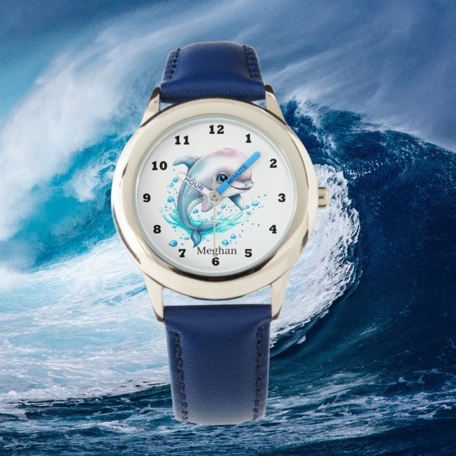 dolfijnliefhebbers van schattige waterverf horloge (Creator heeft geüpload)