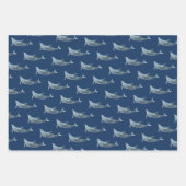 Dolfijnpatronen Blauw Inpakpapier Vel (Voorkant 2)