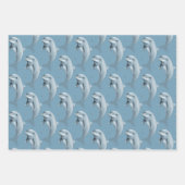 Dolfijnpatronen Blauw Inpakpapier Vel (Voorkant)