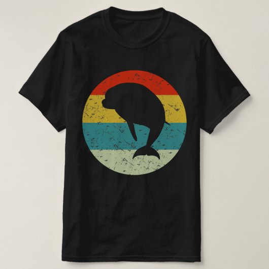dolfijnretro silhouette 70s t-shirt (Design voorkant)