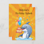 Dolfijn's Birthday Splash Kaart (Voorkant / Achterkant)