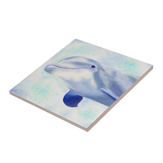 Dolfijntegel zwemmen tegeltje (Zijkant)