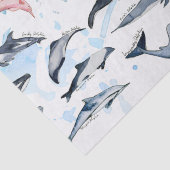 Dolfijnthema kinder waterverf tekening tissuepapier (Detail)