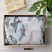 Dolfijnthema kinder waterverf tekening tissuepapier (Geschenk)