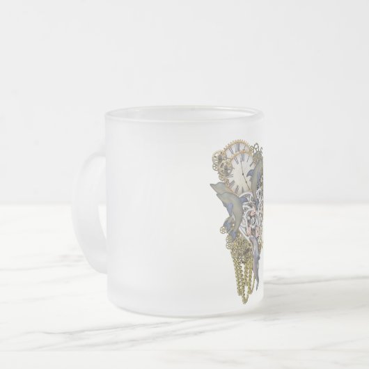 Dolfijntijd Matglas Koffiemok (Voorkant links)