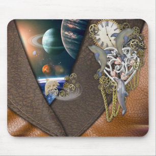 Dolfijntijd op leer muismat