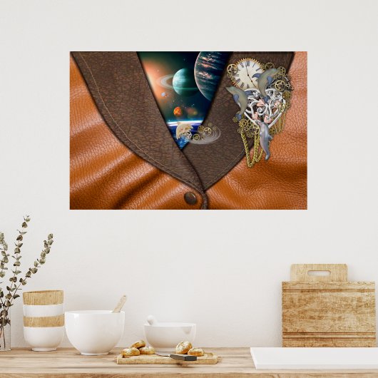 Dolfijntijd op leer poster (Keuken)