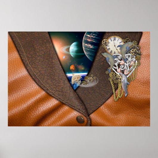 Dolfijntijd op leer poster (Voorkant)