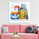 Dolfijnveilige Tuba Grappige Canvasprint Canvas Afdruk (Insitu (Woonkamer))