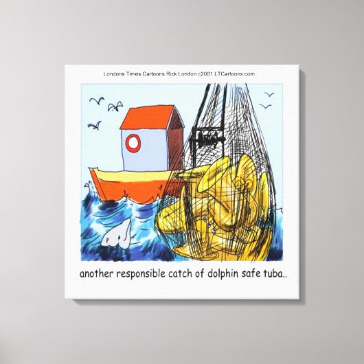 Dolfijnveilige Tuba Grappige Canvasprint Canvas Afdruk (Voorkant)