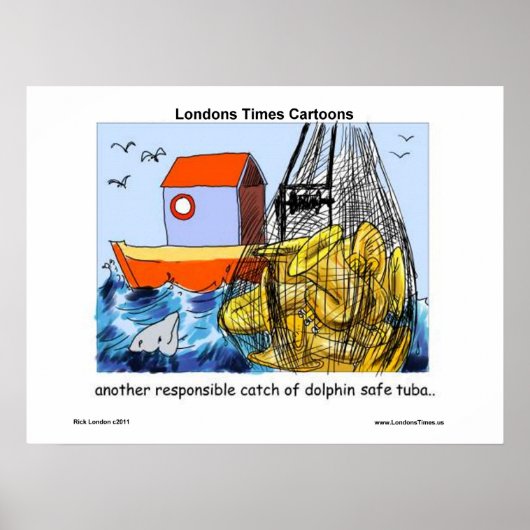 Dolfijnveilige Tuba Grappige Posters (Voorkant)