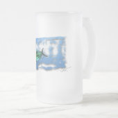 Dolfijnvis aanval van glas van bier matglas bierpul (Voorkant rechts)