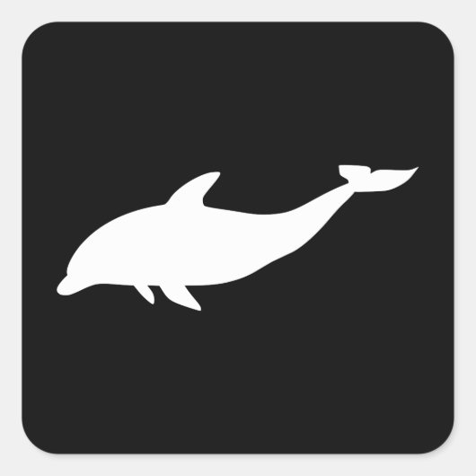 Dolfijnvorm Vierkante Sticker (Voorkant)