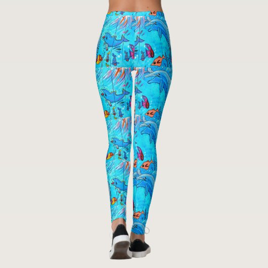 dolfijnvriendelijk blauw leggings (Achterkant)